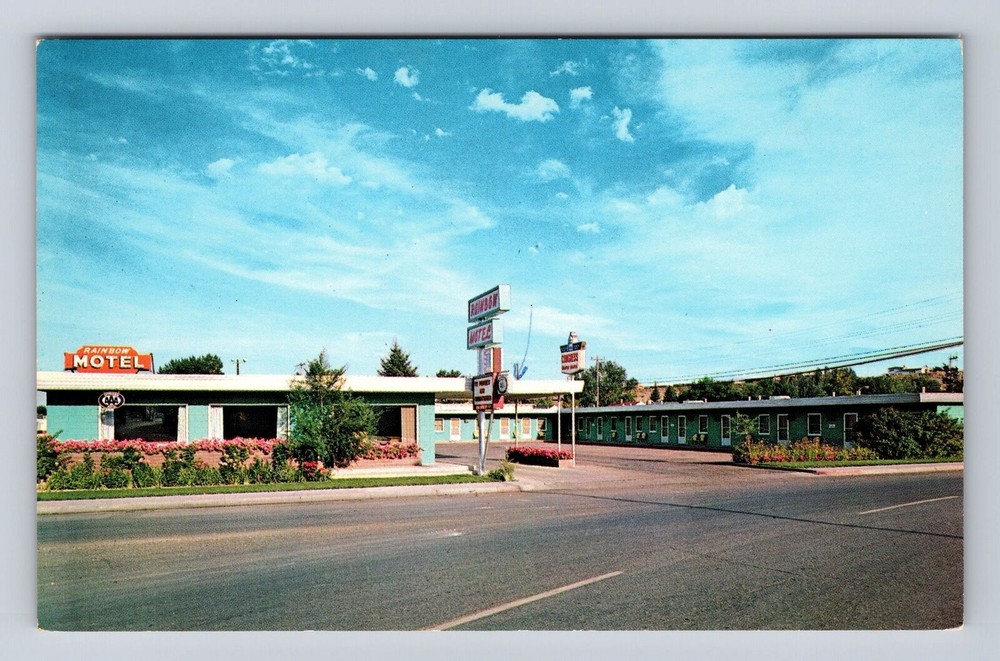 Cody WY-Wyoming, Rainbow Motel, Vintagecard