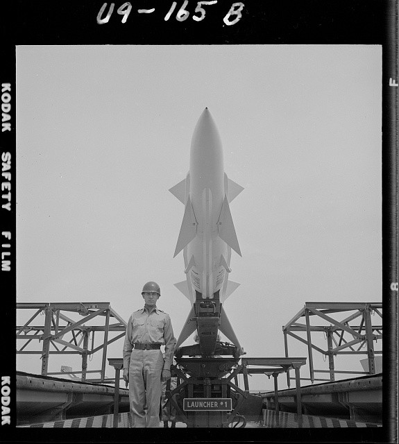 Nike Missile Installation 1955 May Soldier Launcher 1 Black and White
