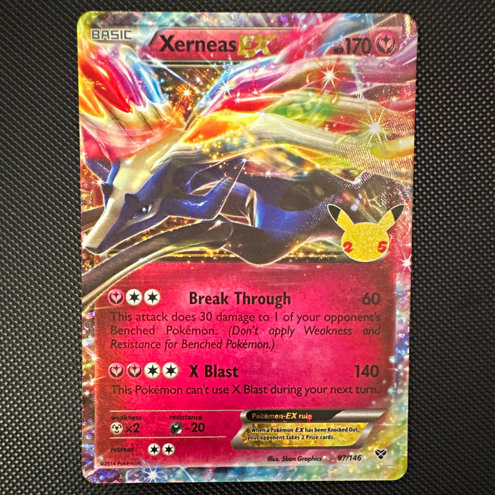 Pokemon TCG Celebrations Xerneas EX 97/146 XY Full Art Holo Ultra Rare.