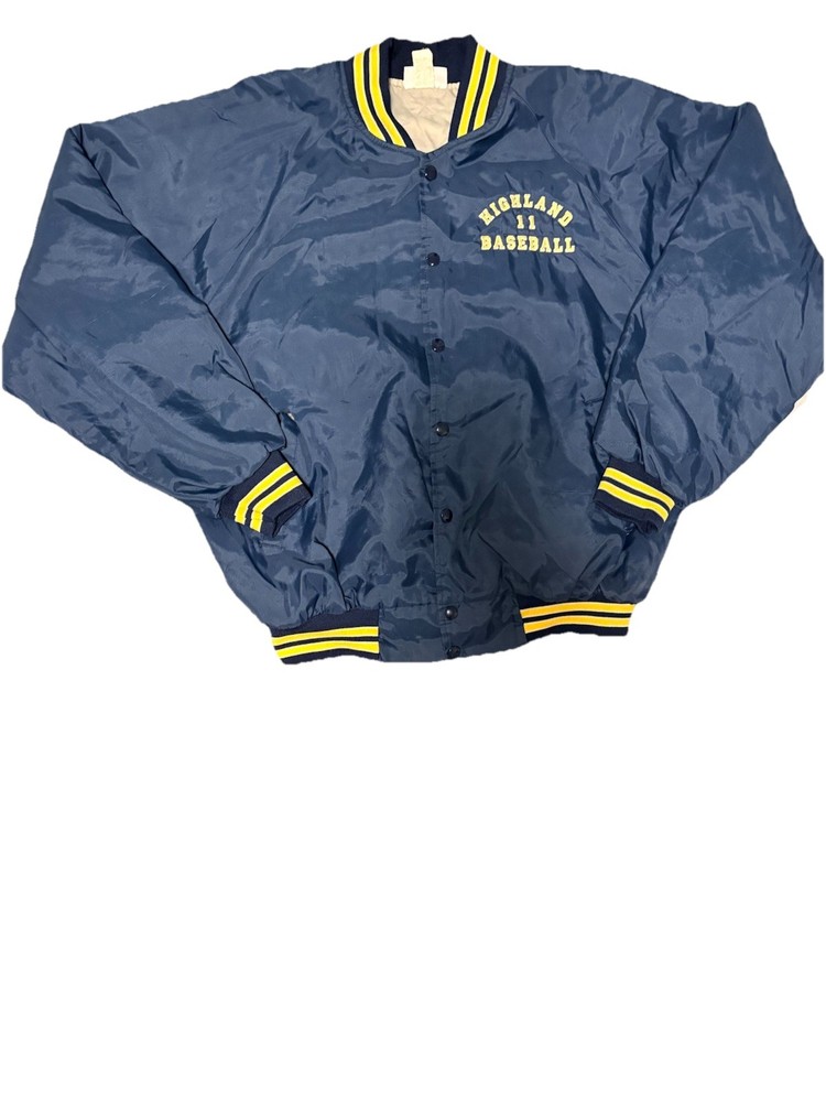 Vintage Bomber Jacket Hartwell Sports Size Large Made In USA Blue/yellow