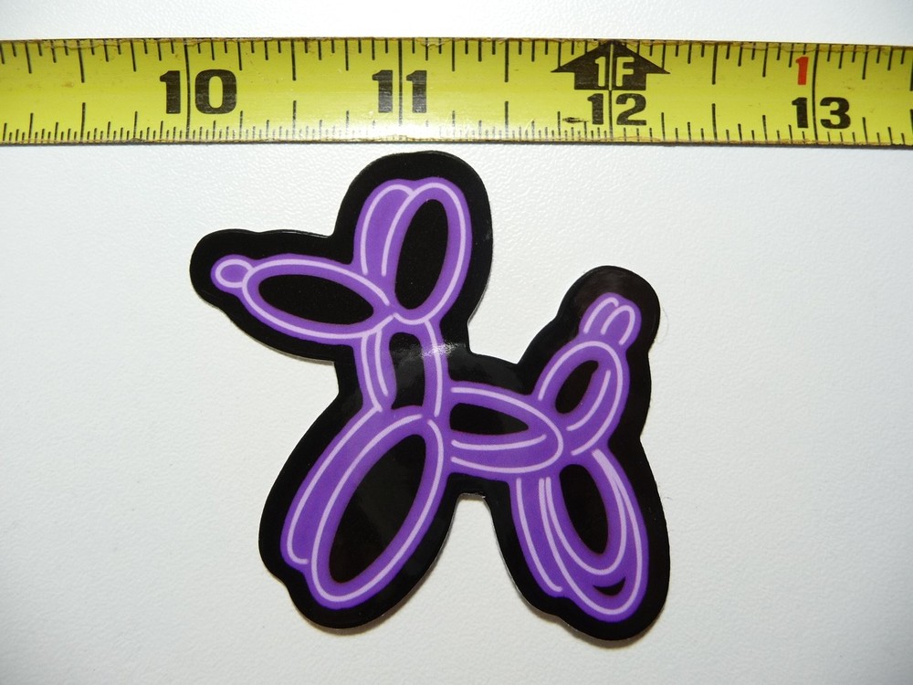 Colorful Neon Balloon Puppy Sticker Decal Fun Playful Design