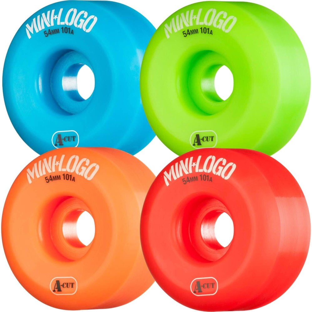 Mini Logo A-Cut Green / Red / Blue / Orange Skate Wheels 54mm 101a (Set of 4)
