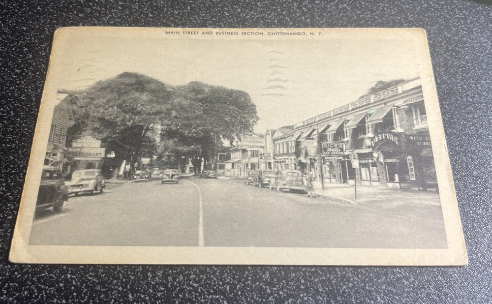 1951 Postcard - Main St & Business Section, Chittenango, Ny
