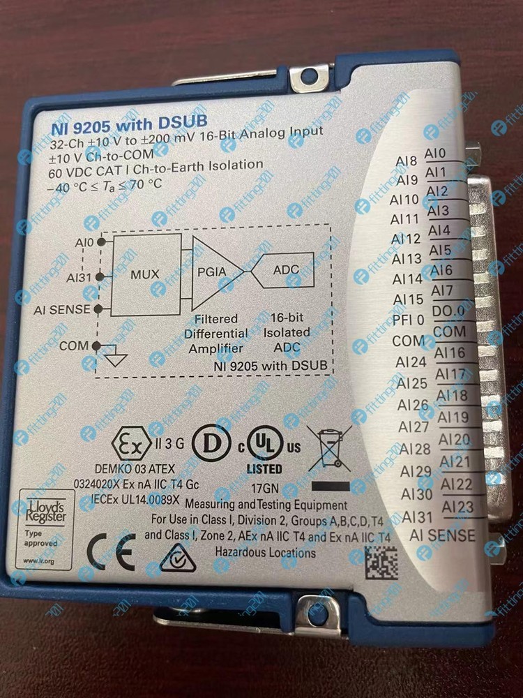 NATIONAL INSTRUMENTS NI 9205 779357-01 32 CH 16-BIT ANALOG INPUT USED D-Sub