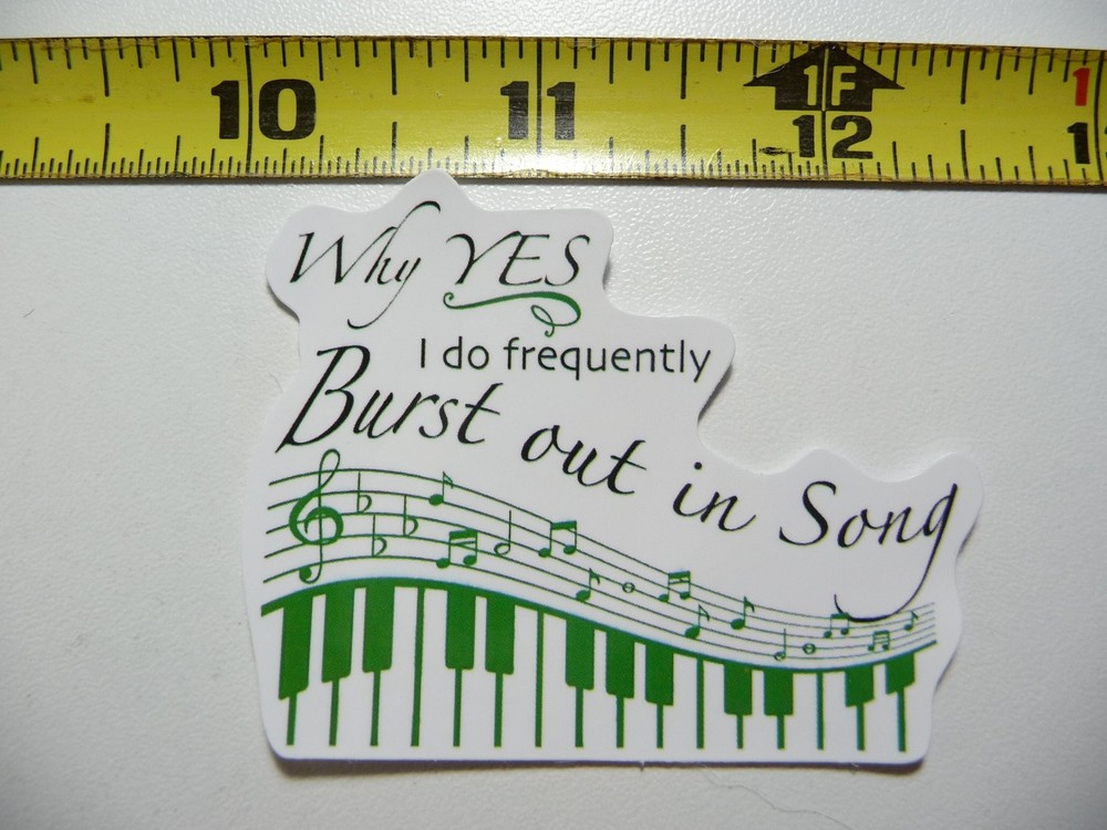 Musical Fan Concert Fun Music Sticker Decal Burst Into Song