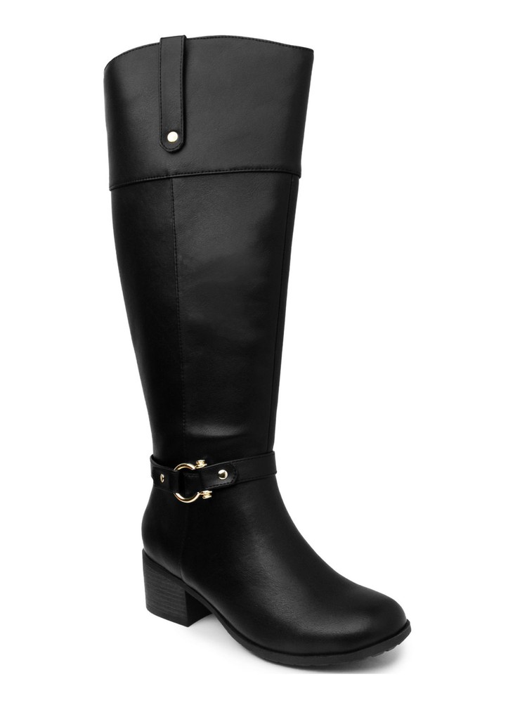 KAREN SCOTT Womens Black Crocodile Harness Straps Vickyy Riding Boot 9.5W XWC