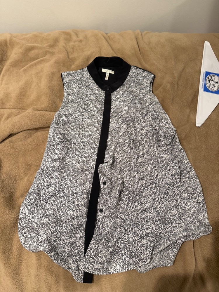 Rag & Bone Womens Large Black White Shirt Blouse US Shipping