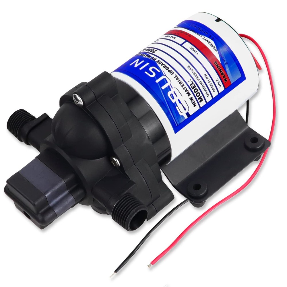 2088-422-144 RV Pump,12V 3.3GPM Diaphragm Water Pump, 45Psi 1/2MNPT Connectio...