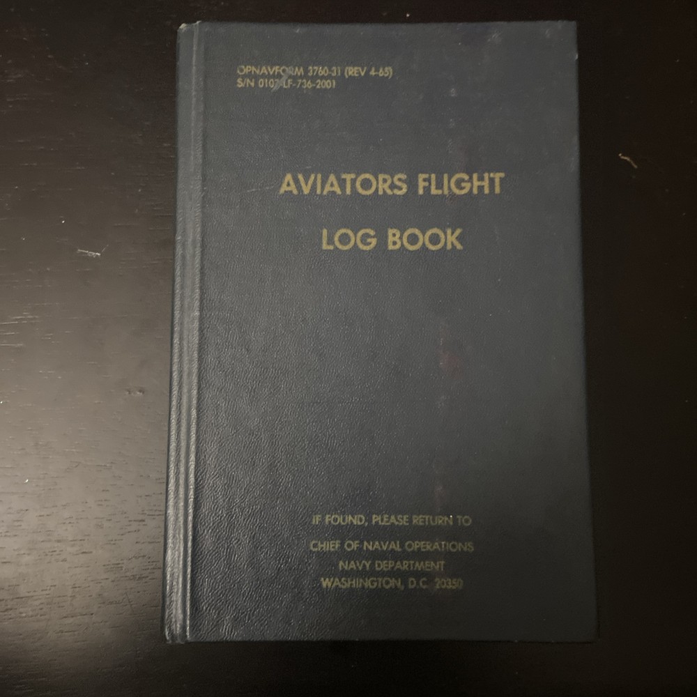 Pilot Aviators Vintage Flight Log Book 1982  1/4 Used