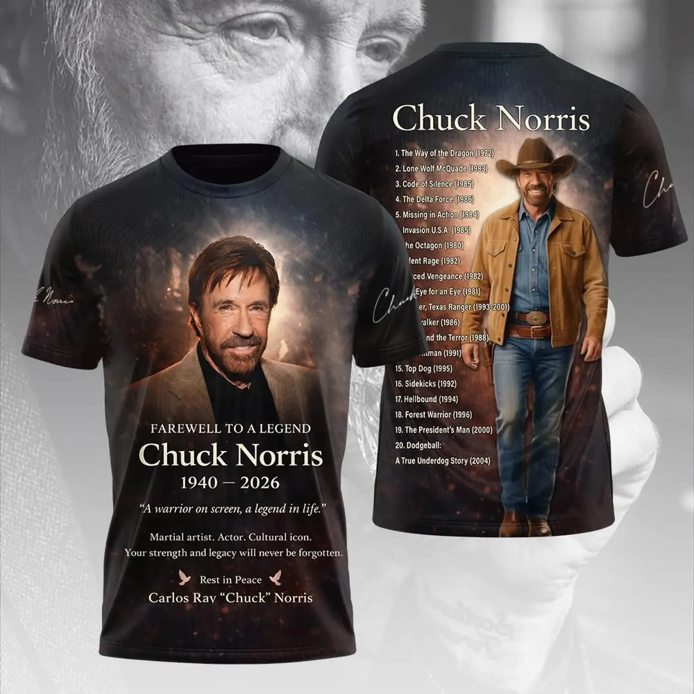 To A Legend Chuck Norris 3D Shirt Size S-5XL Black