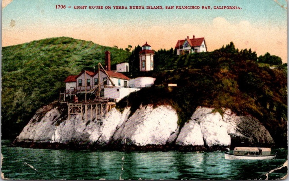 1936 Yerba Buena Island Lighthouse San Francisco CA Postcard Posted