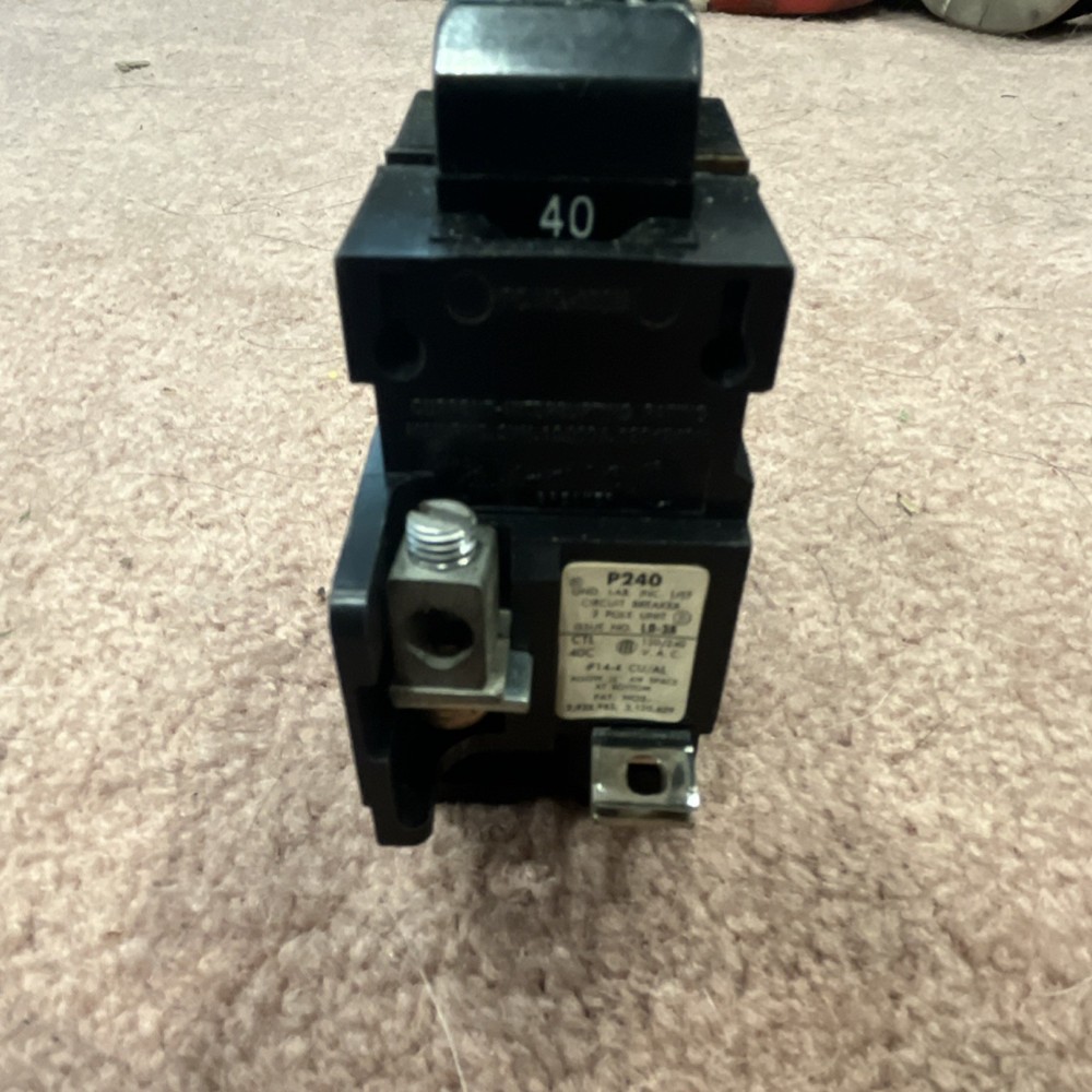 Pushmatic P240 40A Main Breaker 2-Pole Branch Circuit Black Bolt-On