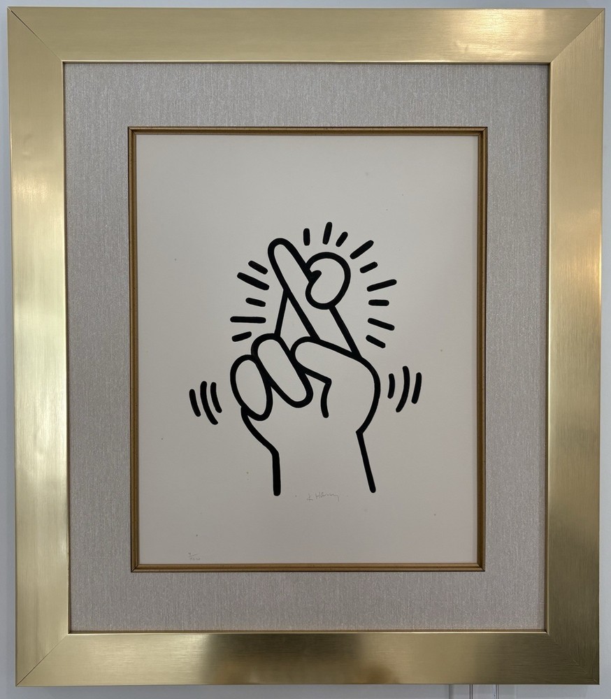 Keith Haring  1928-1987 lithograph Sold in the Style of. Hand signed, Framed