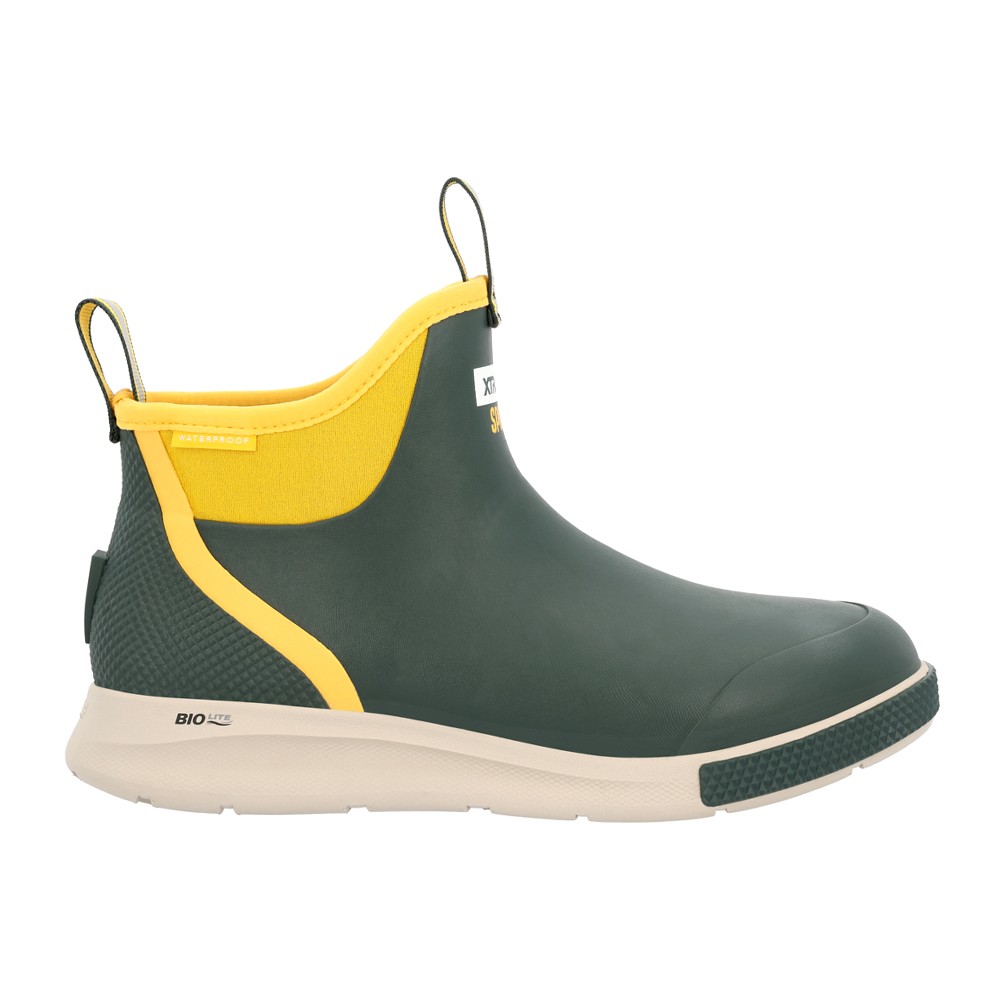 Xtratuf Tailgate Sport Ankle Deck Round Toe Pull On Rain  Mens Green Casual Boot