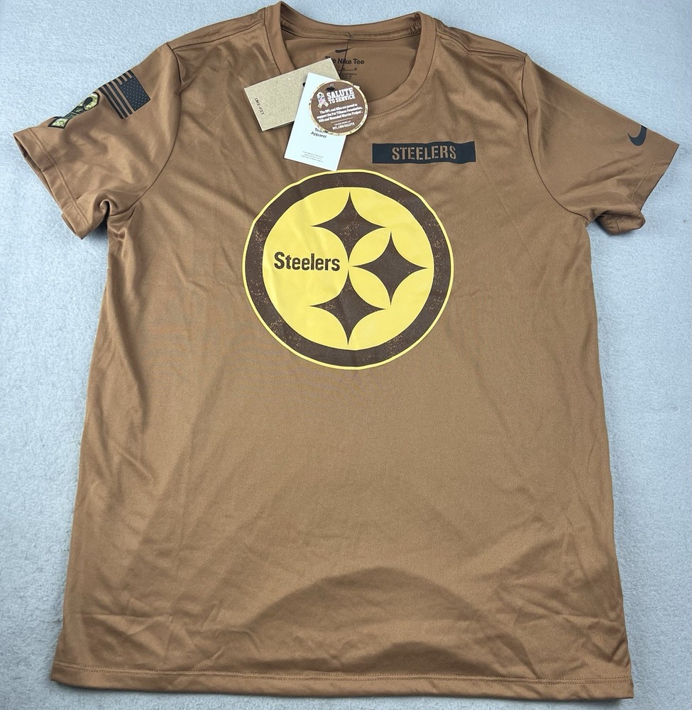 Nike Pittsburgh Steelers WOMEN’S Salute To Service T-Shirt Size Medium Brown NWT