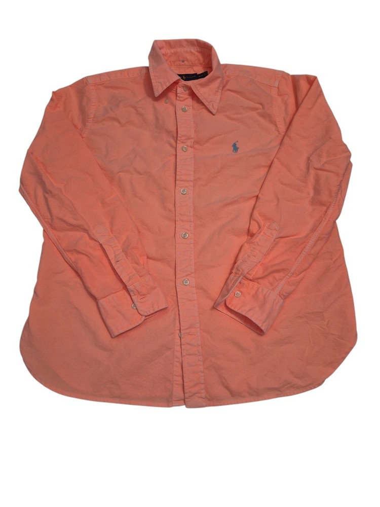 Ralph Lauren Men's Button-Down Long Sleeve Button-Up Shirt Medium Peach