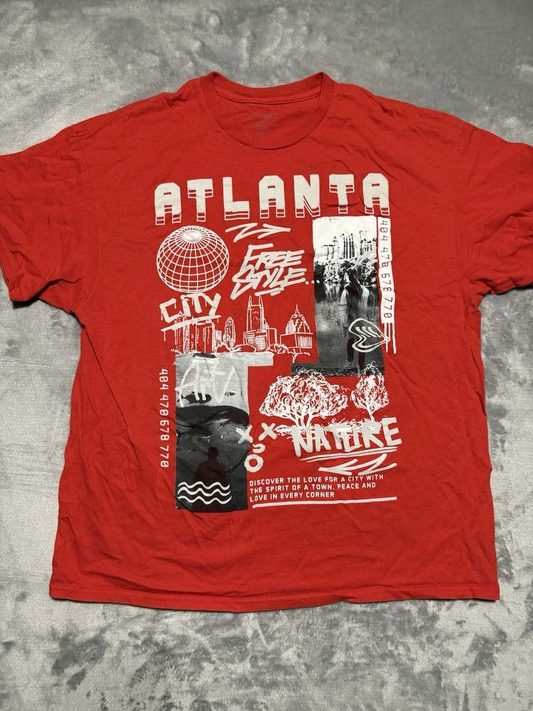 Fashion Nova Men’s T-Shirt Size XL Red Atlanta