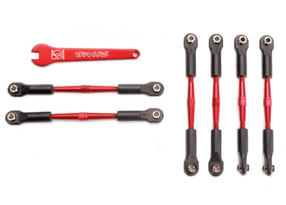 Traxxas 1/10 Jato 3.3 * 6 TURNBUCKLES W/WRENCH - RED ALUMINUM * 5539X