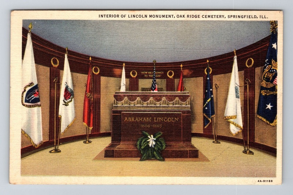 Springfield IL-Illinois, Interior of Lincoln Monument, Vintage Postcard