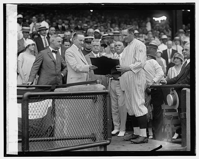 Washington DC Calvin Coolidge Walter Johnson 1925 Baseball Diploma Presentation