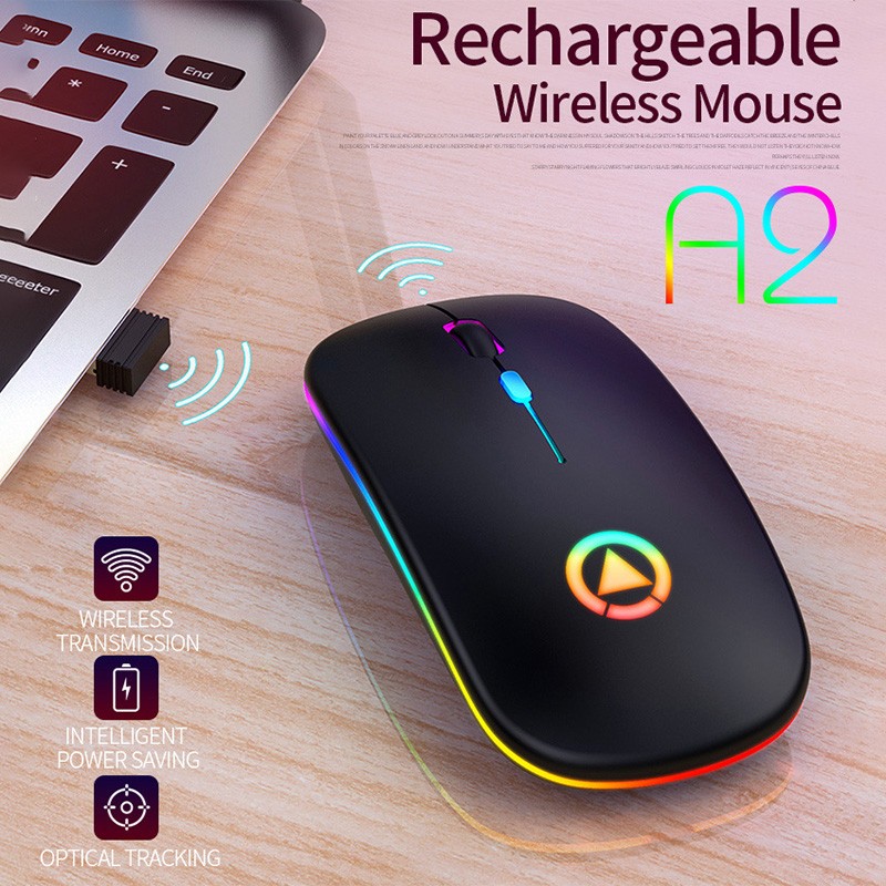 Wireless Rechargeable Silent Bluetooth Gaming Mouse for Laptop and PC