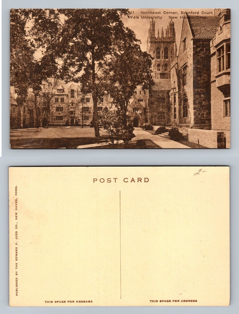 New Haven, CT-Connecticut, Branford Court Yale Univ. Card View Vintage Postcard