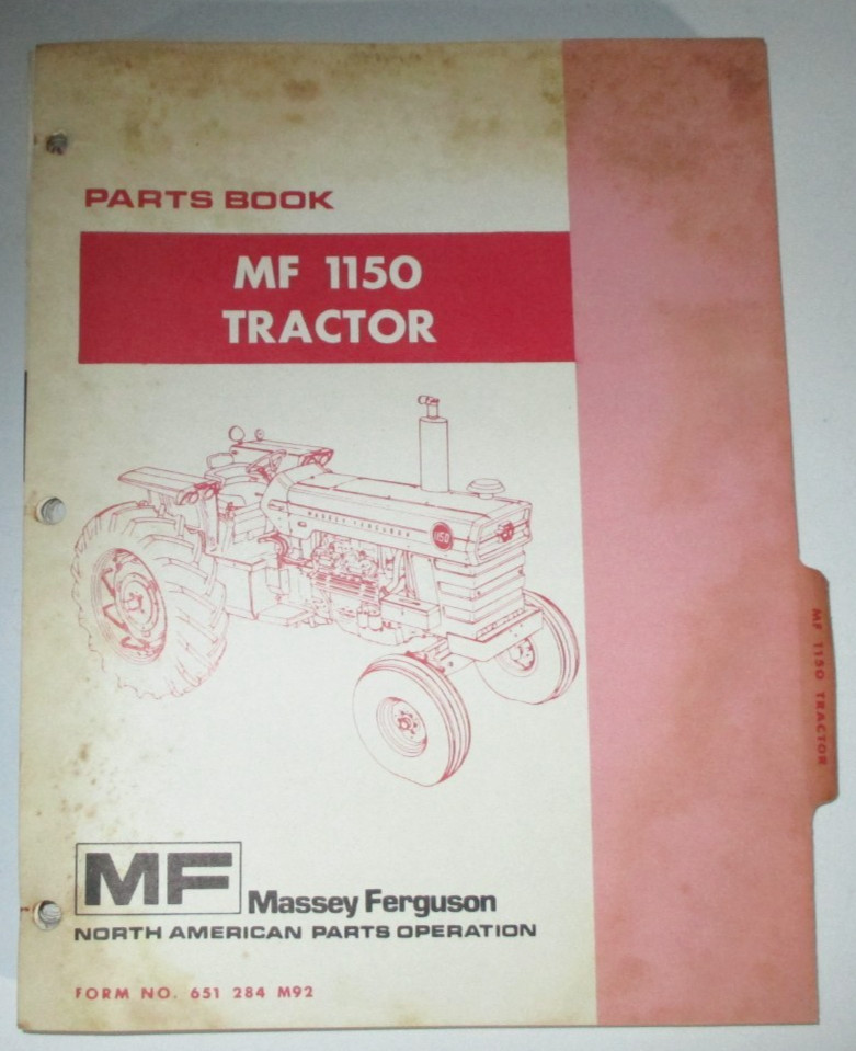 Massey Ferguson MF 1150 Tractor Parts Catalog Manual Book 1978 ORIGINAL!