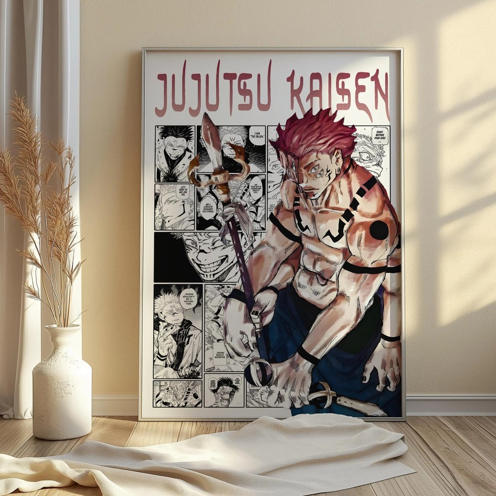 Ryomen Sukuna Poster Jujutsu Kaisen Matte Anime Print Manga Wall Art All Sizes