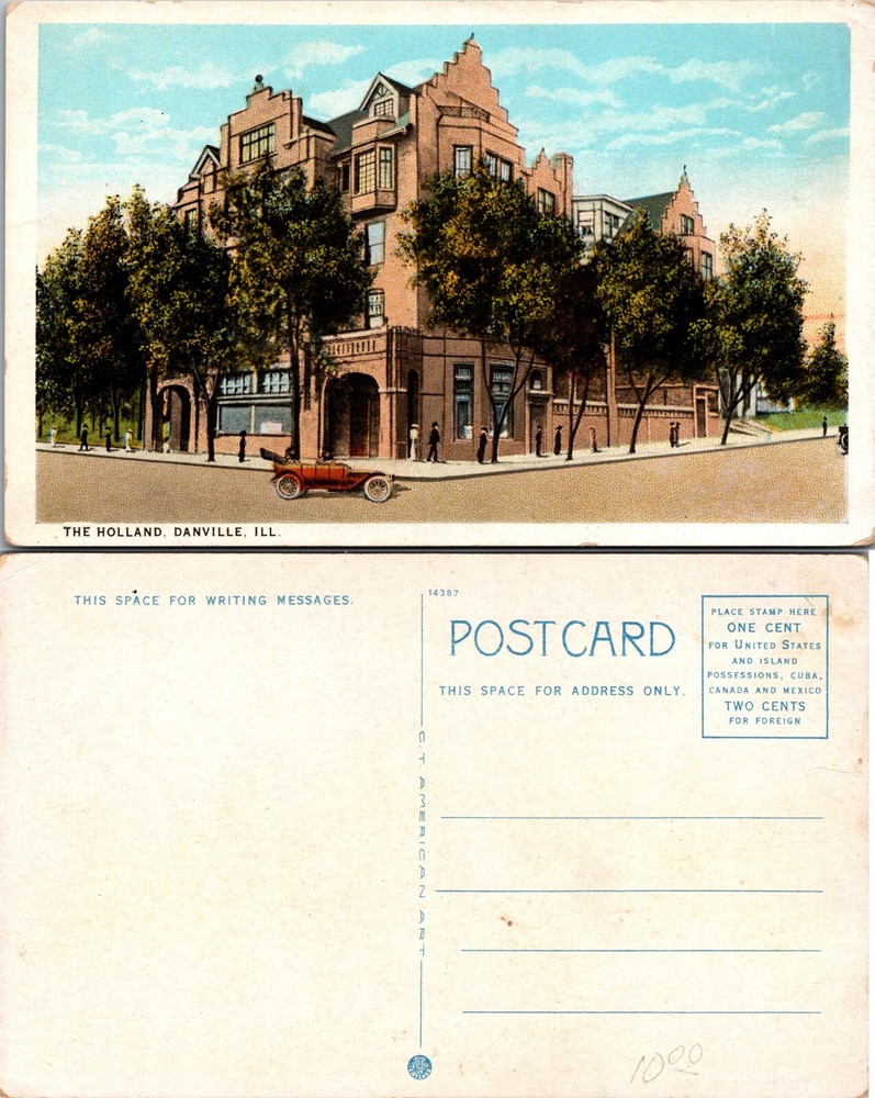 The Holland Building Danville Illinois Postcard