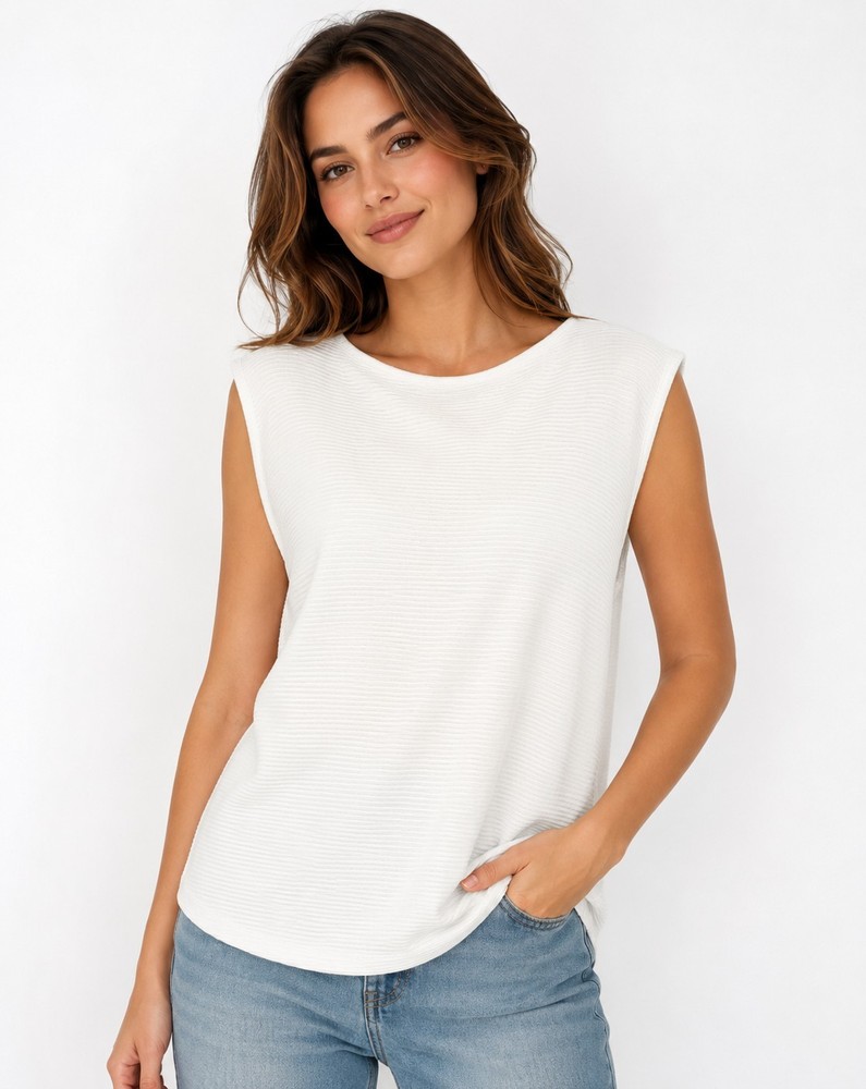 TOMMY BAHAMA Belle Tank Sweater White Medium Viscose New Stylish L300 Excellent