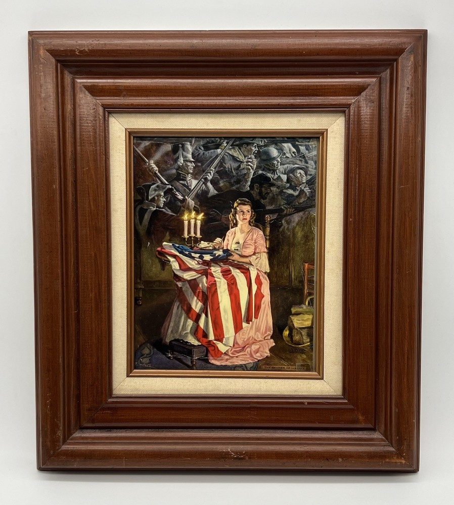 Banner of Liberty American Flag Betsy Ross USA Patriotic Ornate Framed