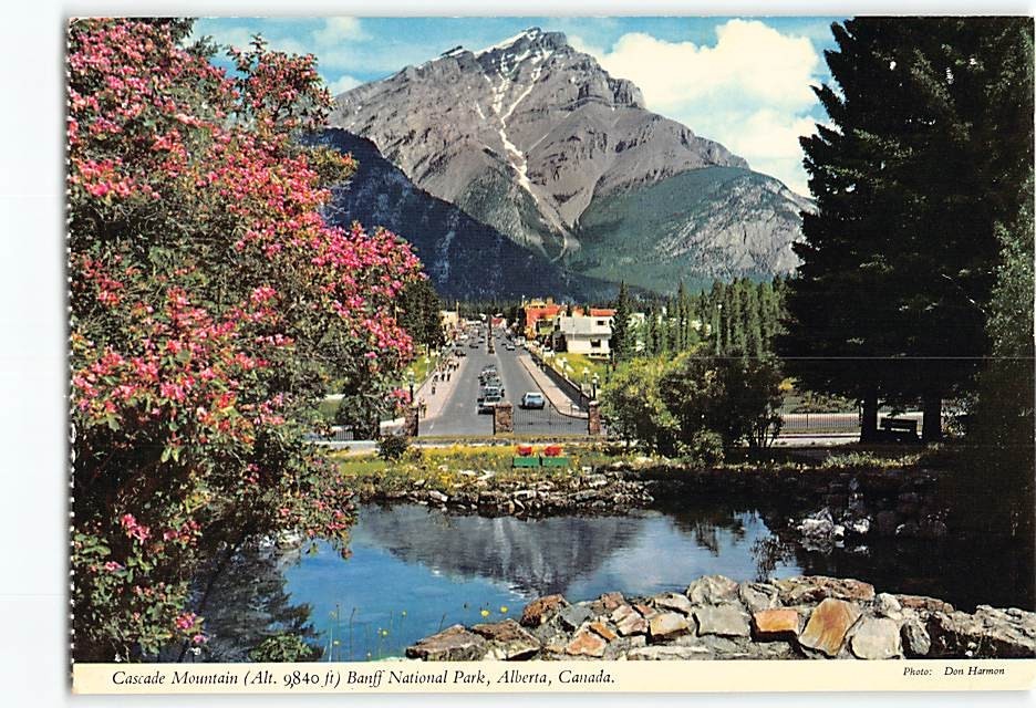 Postcard Cascade Mountain Banff National Park Alberta Canada