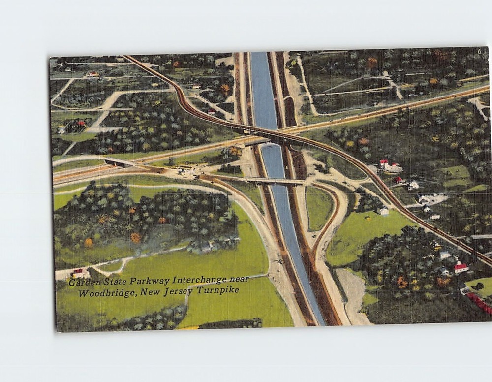 Postcard Garden State Parkway Interchange New Jersey Turnpike New Jersey USA