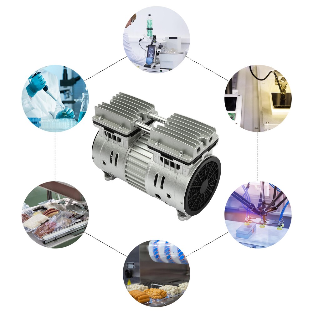 50W Oil-Free Air Pump Compressor - 125L/min 4.5CFM Mute Vacuum Pump Head