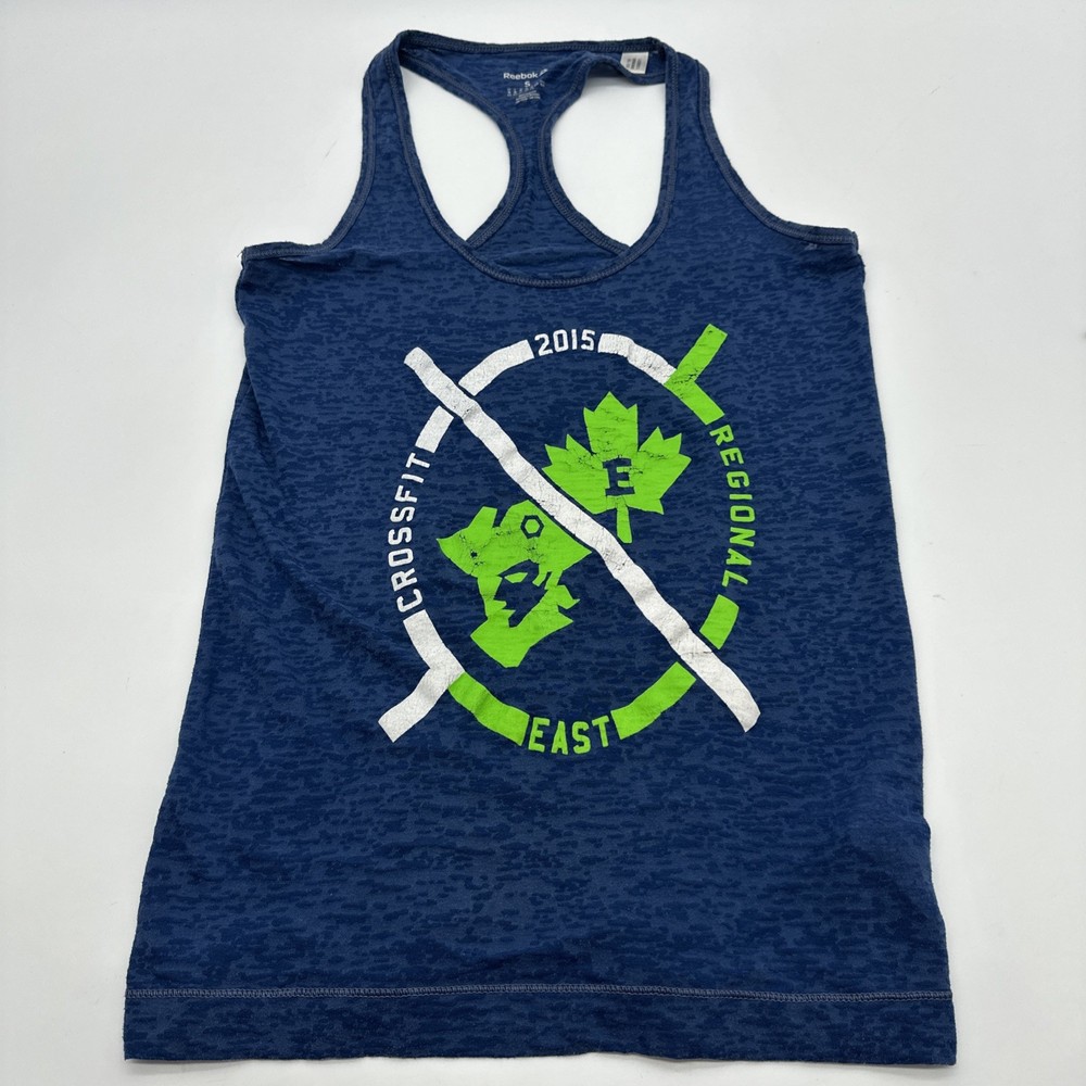 Reebok Tank Top Women S Blue Graphic Print Logo ..#29944
