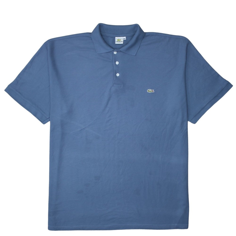 Lacoste Womens Polo Shirt Blue Cotton Embroidered Croc Logo Short Sleeve XL