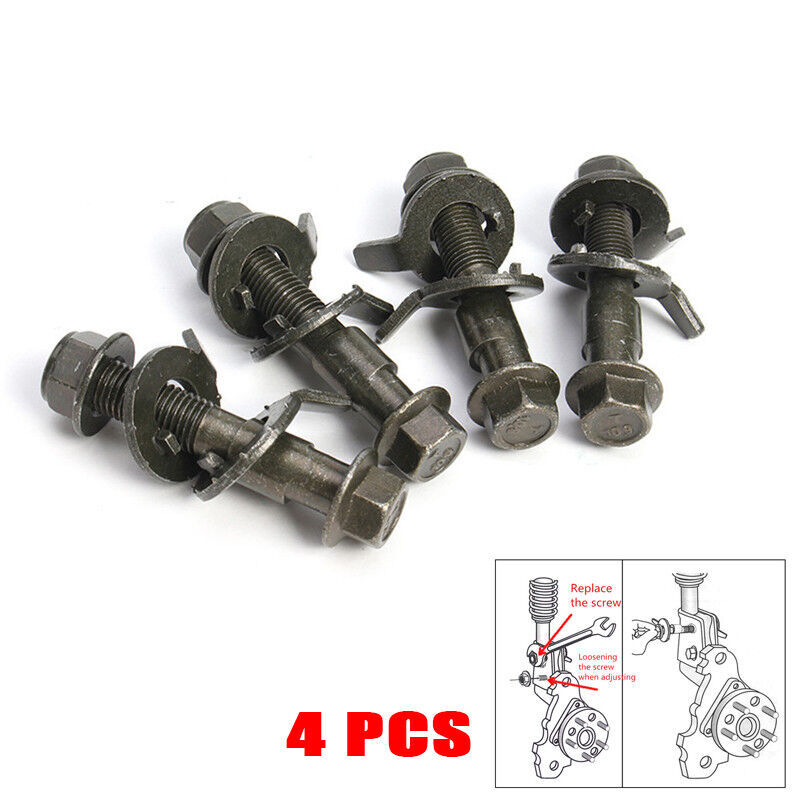 US 4PCS Car Four Wheel Alignment Adjustable Camber Bolts 10.9 Intensity Pretty