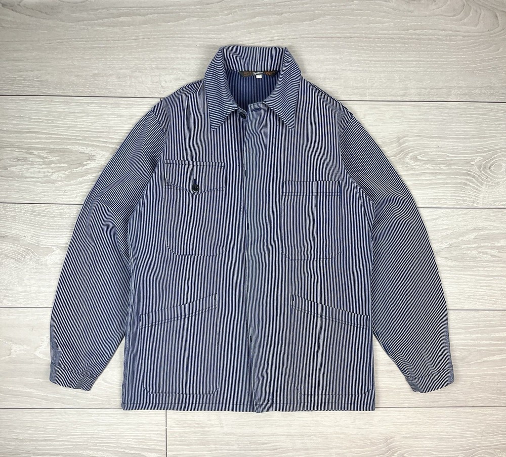 Le Laboureur Vintage 70s Striped French Work Chore Jacket Mens L Size