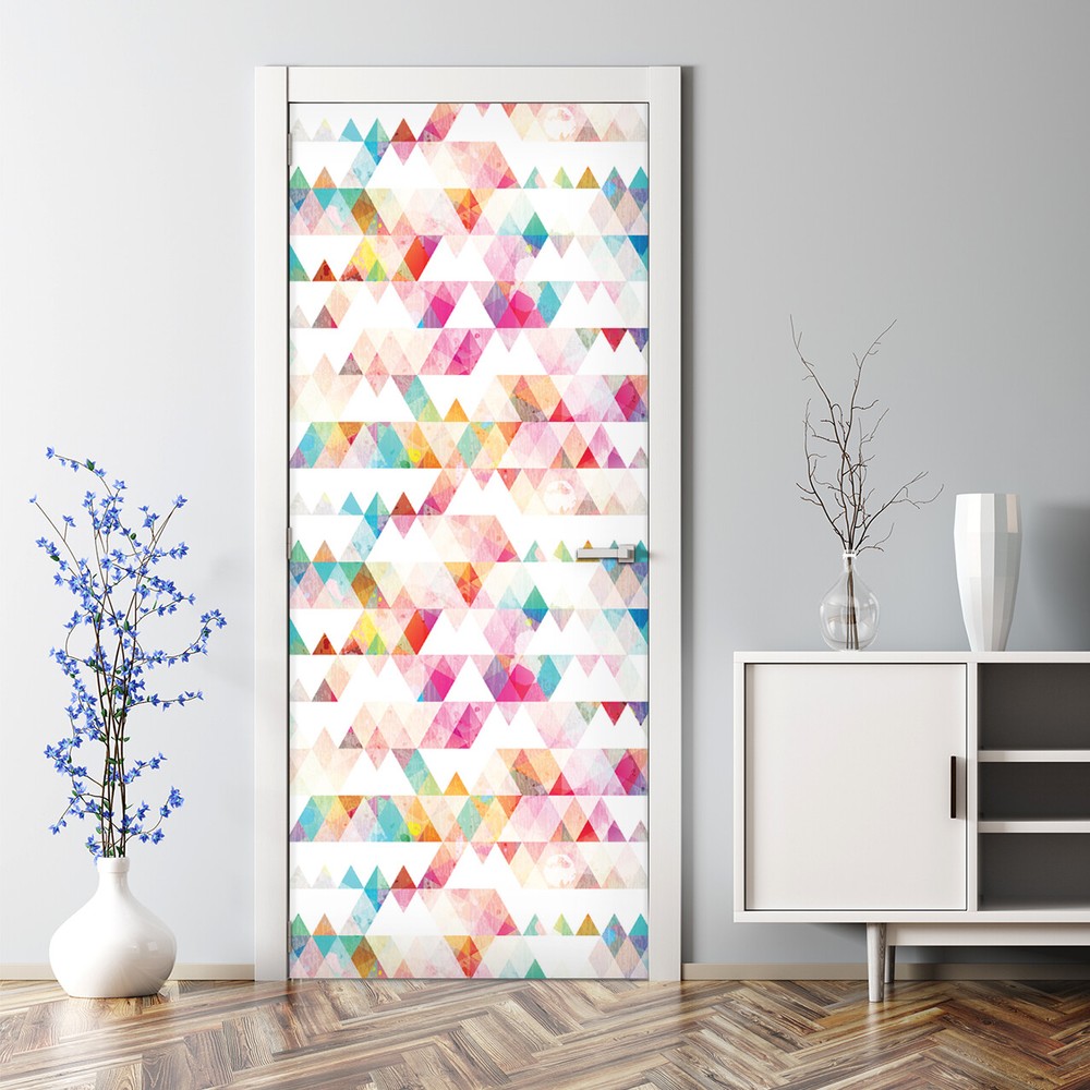 Colorful Rainbow Triangle Removable Self-Adhesive Door Sticker