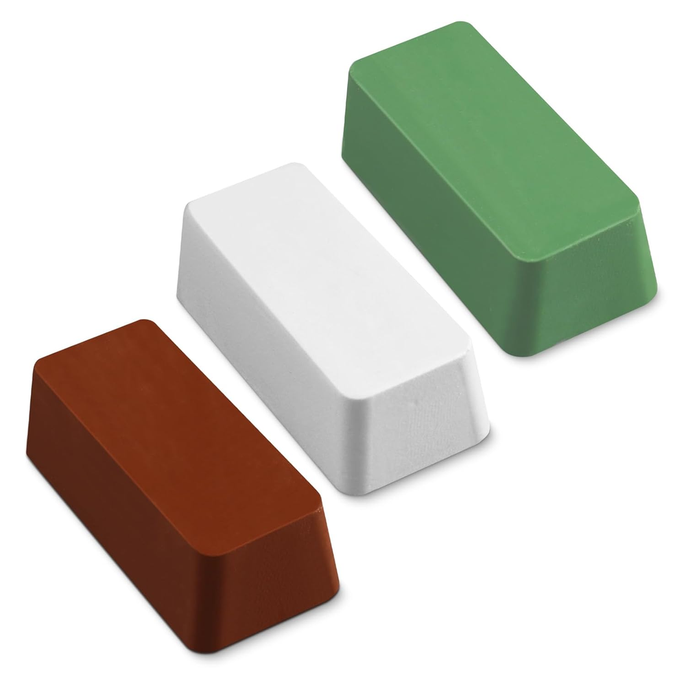 3Pcs Buffing Polishing Compound Kit, Metal Polish 12 Oz - Red Jewelers Rouge, Wh