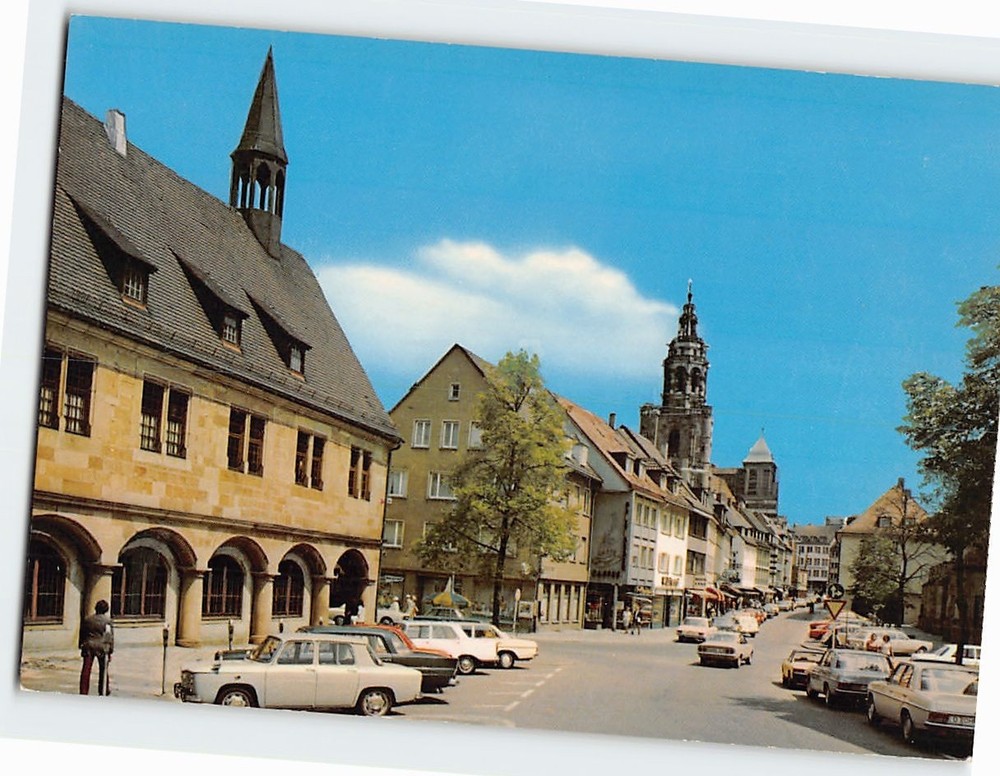Postcard Cars Buildings Street Town/City Scenery