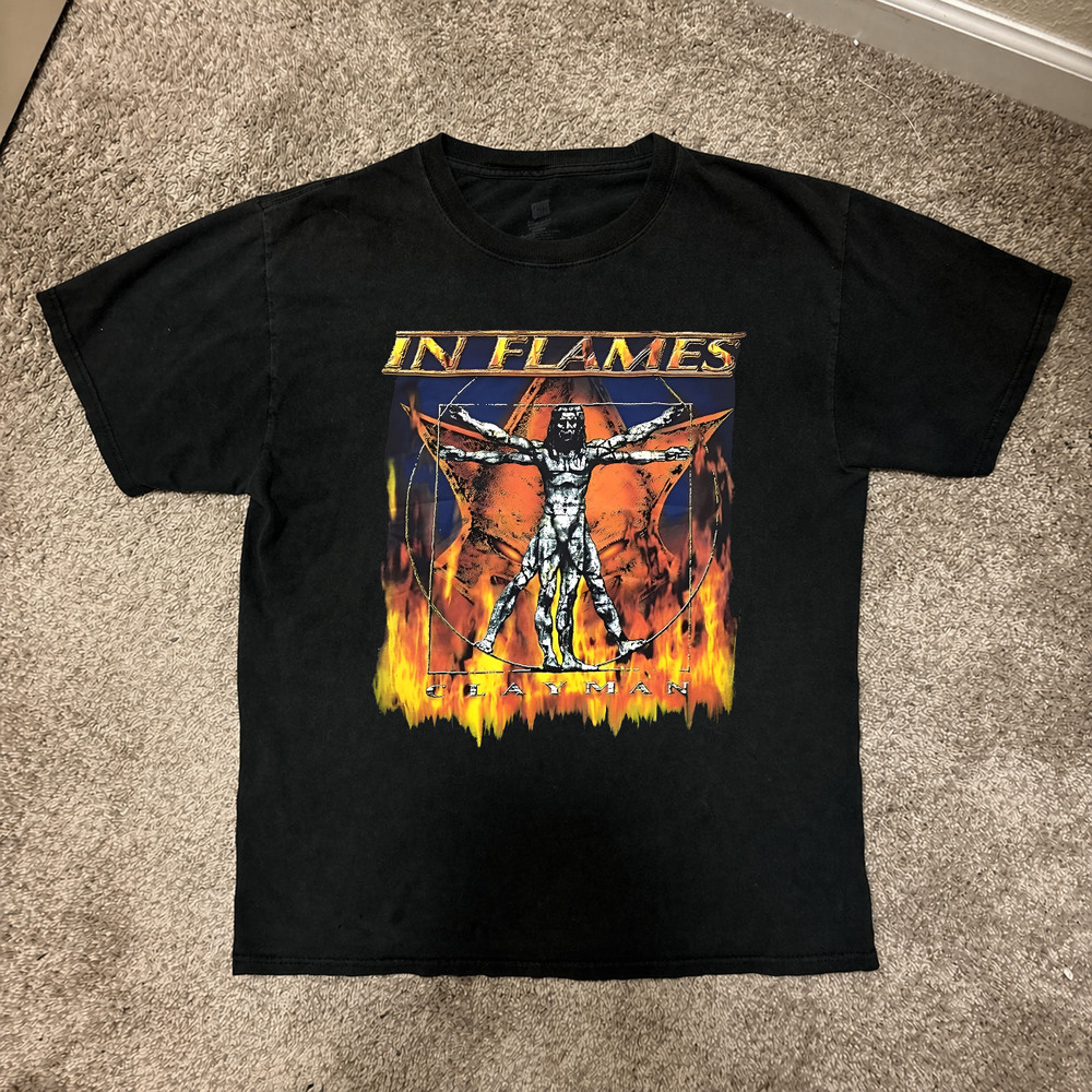 Vintage In Flames Clayman World Band T-Shirt, Sizes S-5XL
