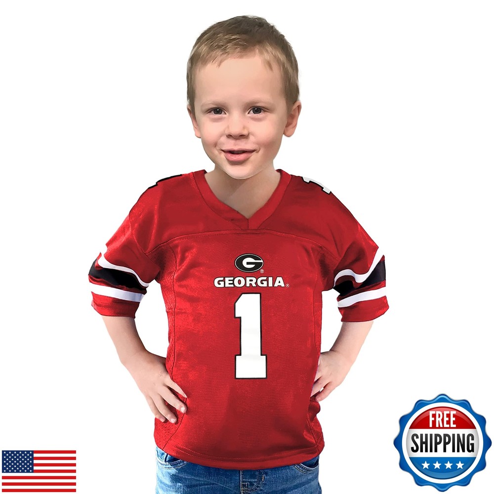 Little King NCAA Georgia Bulldogs Red Football Jersey for Toddlers #1-2  