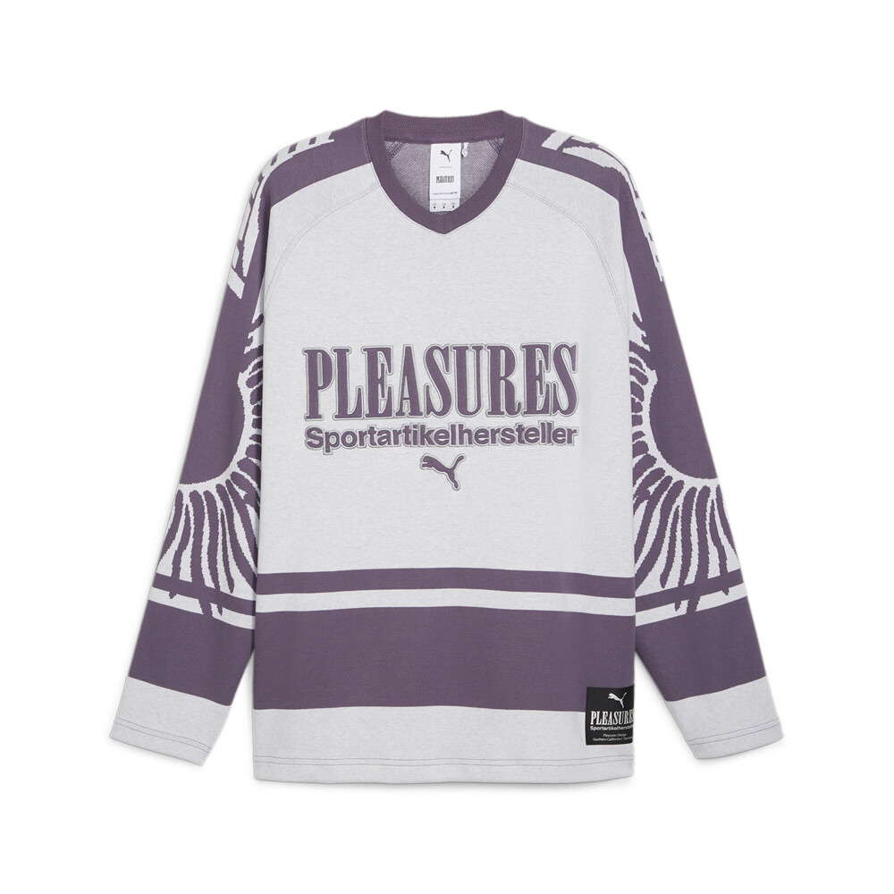 Puma X Pleasures Mens Purple White Hockey Replica Jersey V Neck