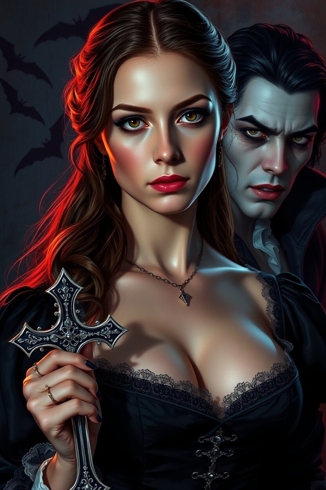 Vampire Woman Fantasy Portrait 4x6 Premium Art Print  