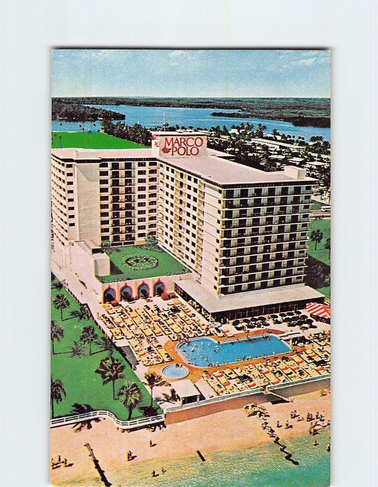 Postcard Marco Polo Motel Miami Beach Florida USA