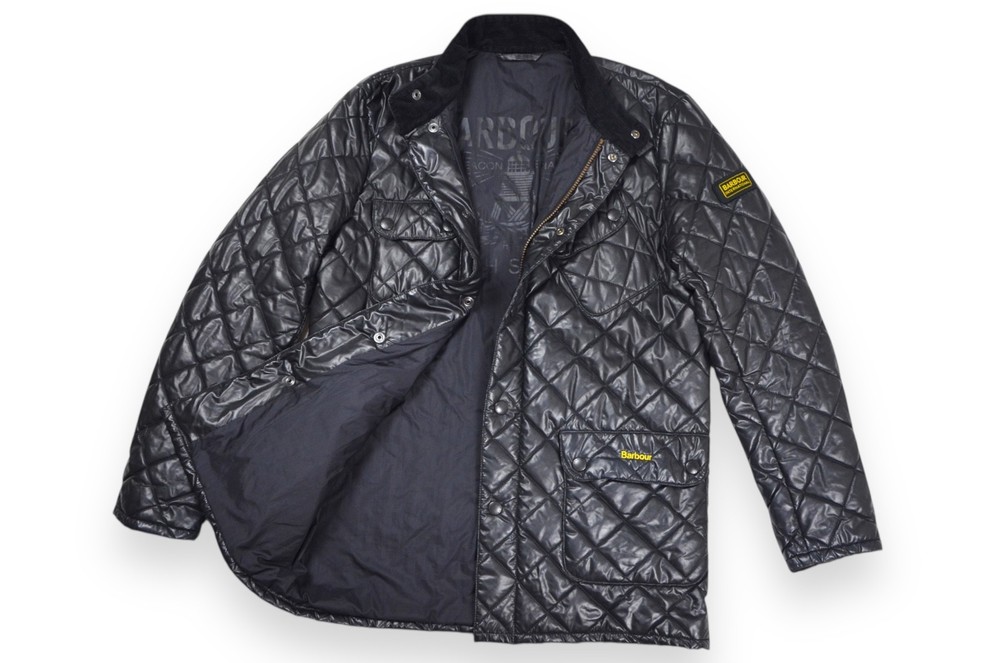Men's Barbour Buff International Jacket Quilted Polyester Black Size S