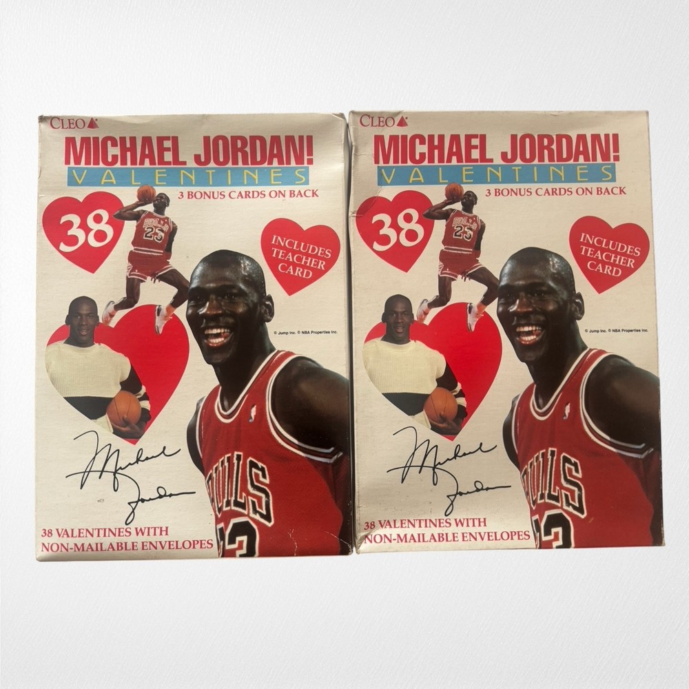Pair Of Michael Jordan 1990s CLEO Valentine Card Set 38 Cards NBA Bulls