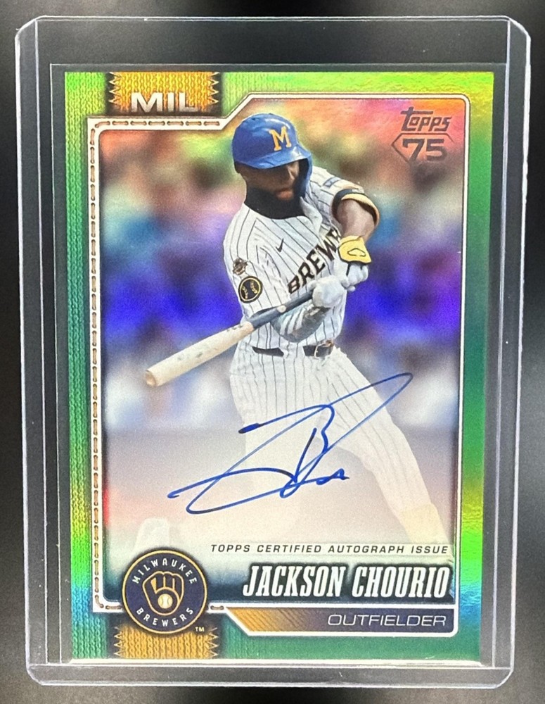 Jackson Chourio 2026 Topps Series 2 Baseball Real One Auto Green Foil /99