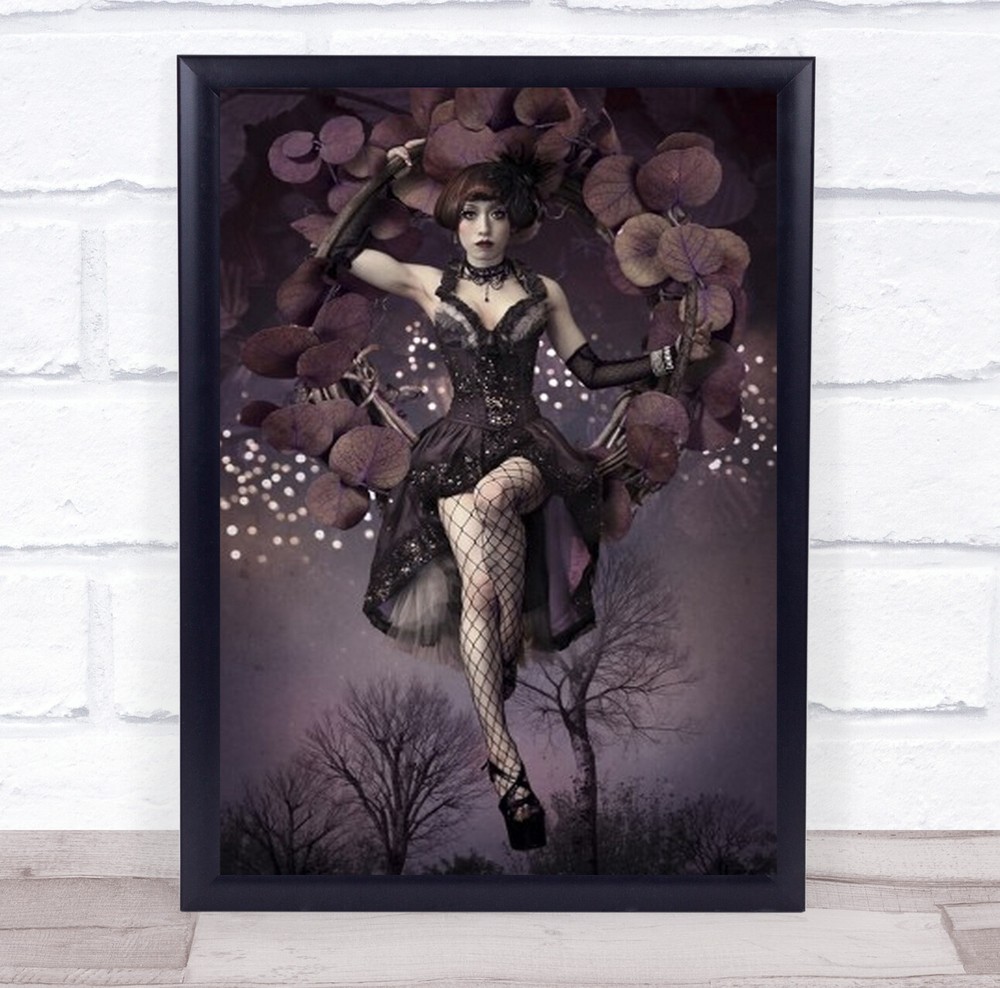 Purple Night Aerial Girl Portrait Woman Person Beauty Eyes Face Art Print
